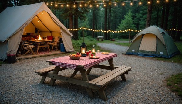 Lit et mixe un secteur prise pour des vacances en camping